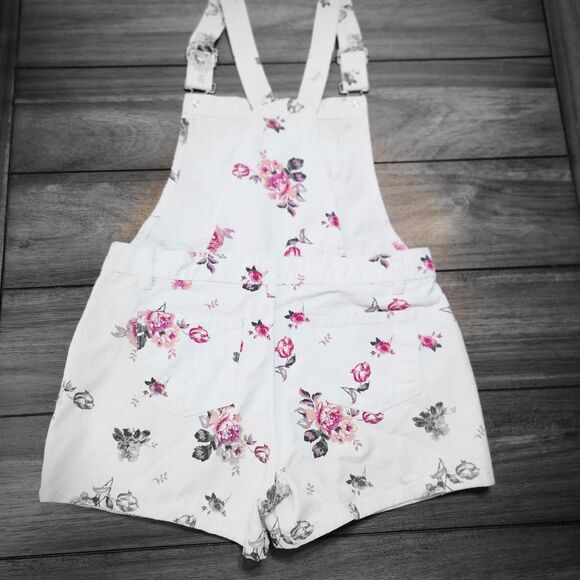 Jessica Simpson Flower Coverall Shorts White Girls 14 - Picture 2 of 4